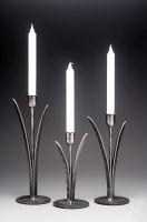 Cattail Leaf Candlestick Trio